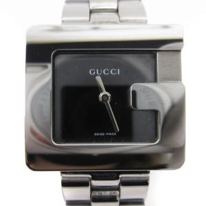 GUCCI 腕時計 スクエア クォーツ SS 3600L シルバーカラー 文字盤ブラック AA SM3
