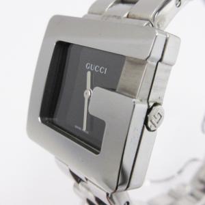 GUCCI 腕時計 スクエア クォーツ SS 3600L シルバーカラー 文字盤ブラック AA SM3