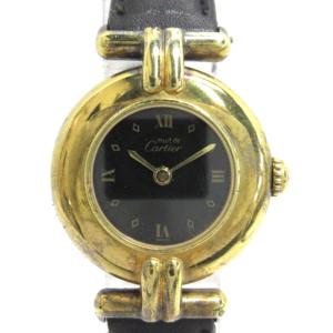 Cartier Vermeil Rivoli Quartz ARGENT ヴェルメイユ マスト 腕時計 ブラック