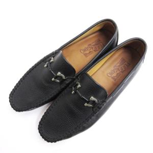 Salvatore Ferragamo ガンチーニ ビットローファー スリッポン ウッドヒール レザー ブラック 26.5cm