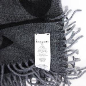 COACH シグネチャー オーバーサイズド マフラー ショール ウール カシミヤ混 F76384 グレー