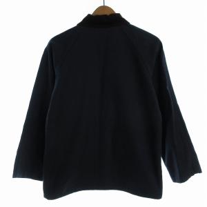 DANTON カバーオール ジャケット コーデュロイ 切替 ラウンドカラー 34 XS チャコールグレー