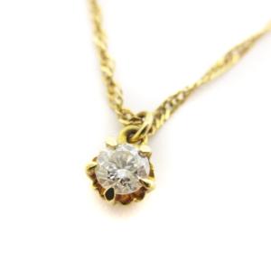 agete K18 ダイヤモンド ネックレス 0.1ct ゴールド
