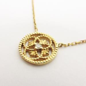 agete K18 ネックレス メレダイヤ 0.01ct ゴールド 計1.2g