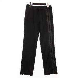 VALENTINO 良品 サイドライン トラック パンツ フェイクレザー 黒 ブラック 46 SM3