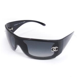 CHANEL サングラス カラーレンズ セルフレーム フルリム ロゴ ラインストーン イタリア製 ブラック 120 SM3