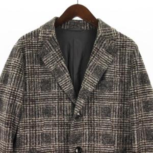 EPOCA UOMO チェック チェスター コート グレー 46