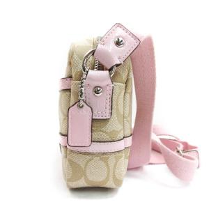 COACH シグネチャー ショルダーバッグ カメラバッグ ベージュ ピンク 241108E 鞄