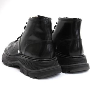 Alexander McQueen ショート ブーツ レースアップ レザー 595469 黒 ブラック 37 24cm