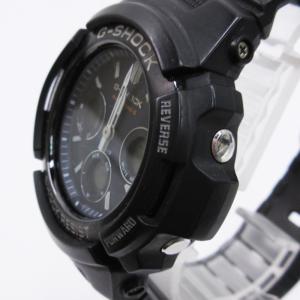CASIO G-SHOCK 腕時計 アナデジ 電波 ソーラー クロノグラフ デイト AWG-M100SB-2AJF ブラック 文字盤ネイビー SM3