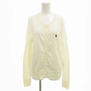 カーディガン ニット ロゴ刺繍 L アイボリー