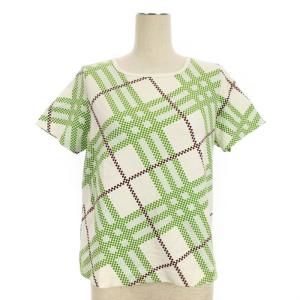 半袖 カットソー チェック 13 グリーン 241119E GY09