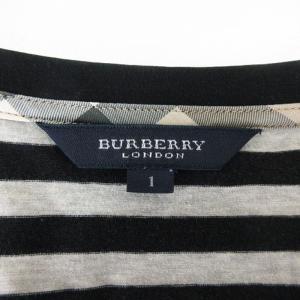 BURBERRY LONDON カットソー ボーダー 1 ブラック グレー 241119E GY09
