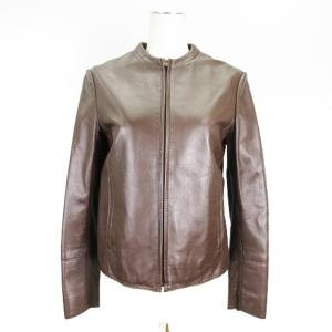 ラムレザー ジャケット ジップアップ 38 ブラウン 241119E