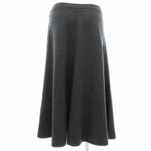 RALPH LAUREN フレアスカート ロング ミモレ ウール サイドジップ L グレー
