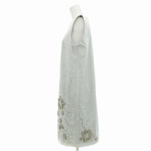 Grace Class ノースリーブワンピース ひざ丈 ビジュー 38 M 水色 ライトブルー