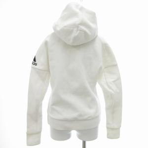 adidas ジップアップパーカー ジャージ 鹿の子 フード ロゴ L 白 ホワイト S94564
