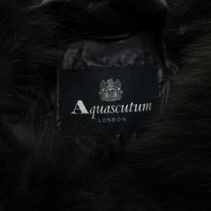 Aquascutum ダウン ロング コート ファー パープル 241128E GY09
