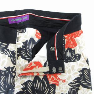 VIVIENNE TAM 美品 パンツ スラックス 総柄 花がら 0 XS 赤 レッド ベージュ