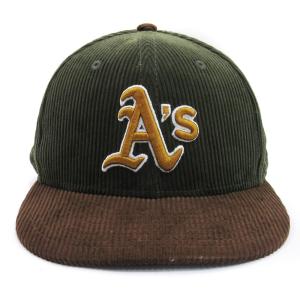 NEW ERA 59FIFTY MLB Corduroy 2-Tone オークランド・アスレチックス コーデュロイ  カーキ チョコバイザー