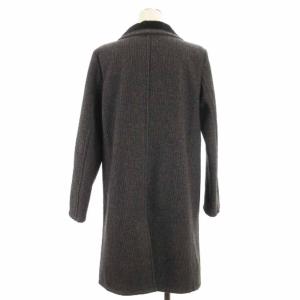 agnes b. チェスター コート チェック 裏フリース グレー 38