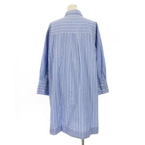 23区 22SS シャツ ワンピース 長袖 ストライプ 38 ブルー 241210E