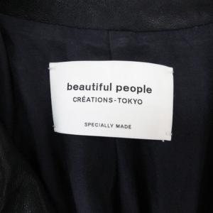 beautiful people ラムレザー ライダースジャケット ダブル 140 ブラック 241210E