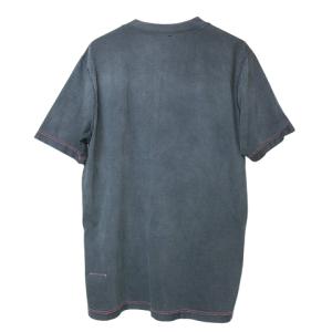 DIESEL プリント Tシャツ カットソー インサイドアウト 半袖 ワッペン USED加工 L グレー GY99