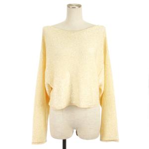24AW スパンコールヤーントップ 2WAY ニット セーター ベージュ 36