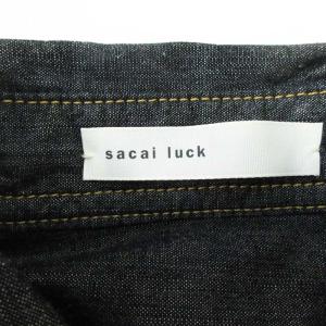 sacai luck デニム シャツ 長袖 バックフレア スタッズ装飾 3 インディゴ