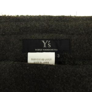 Y's ウール ロング スカート ヘリンボーン 3 グリーン 241220E