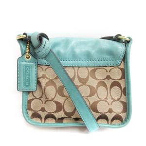 COACH シグネチャー ショルダーバッグ 11593 ベージュ ブルー 241219E 鞄