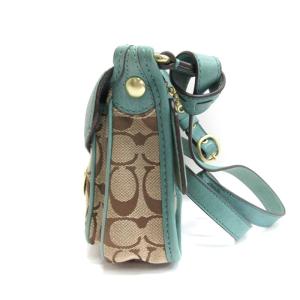 COACH シグネチャー ショルダーバッグ 11593 ベージュ ブルー 241219E 鞄