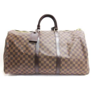 LOUIS VUITTON ダミエ エベヌ キーポル バンドリエール 55 ボストンバッグ N41414 ブラウン系