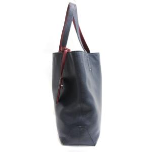 BURBERRY BLACK LABEL リバーシブル レザー トートバッグ ネイビー系 レッド系 AA