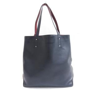 BURBERRY BLACK LABEL リバーシブル レザー トートバッグ ネイビー系 レッド系 AA