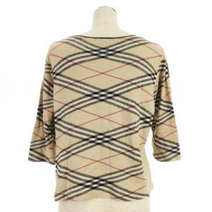 BURBERRY LONDON チェック ニット カットソー 5 ベージュ 250116E GY99