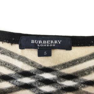 BURBERRY LONDON チェック ニット カットソー 5 ベージュ 250116E GY99