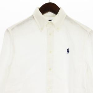 RALPH LAUREN リネン シャツ 長袖 ボタンダウン ホワイト S 160