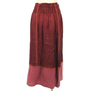 Tao 切替 ロング スカート ウール混 レッド系