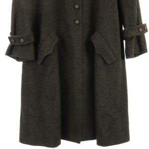 CHANEL 05A カシミヤ コート ココマークボタン カメリアブローチ カーキ系 36