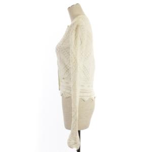 CHANEL 04S 編地 ニット カーディガン ココボタン ホワイト 38