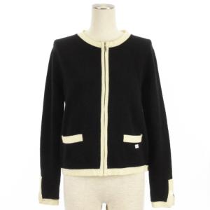 04A カシミヤ 100％ カーディガン ブラック 42