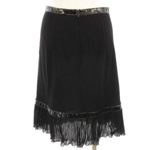 CHANEL 07P レーヨン ニット スカート ココマーク ブラック 40