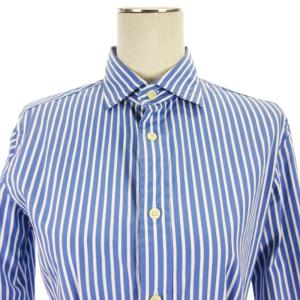 POLO RALPH LAUREN ストライプ シャツ ワンピース ロング 長袖 コットン ブルー 4