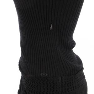 CHANEL 08A ココマーク タートルネック ニット ワンピース プリーツ ブラック 38