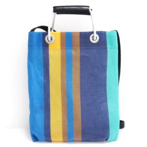 MARNI マーケット フラワーカフェ ショルダーバッグ トート メッシュ ストライプ ブルー系 AA