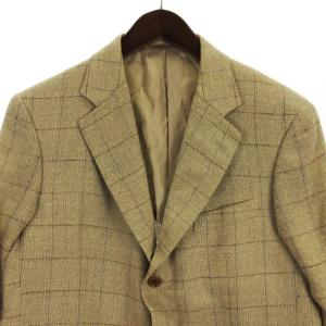 BURBERRY LONDON チェック テーラードジャケット 背抜き サイドベンツ ベージュ系 BB4