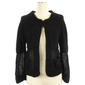 07A アルパカ カーディガン ココマーク ブラック 36