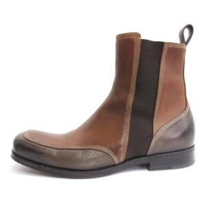 BOTTEGA VENETA サイドゴアブーツ スクエアトゥ イタリア製 ブラウン系 40.5